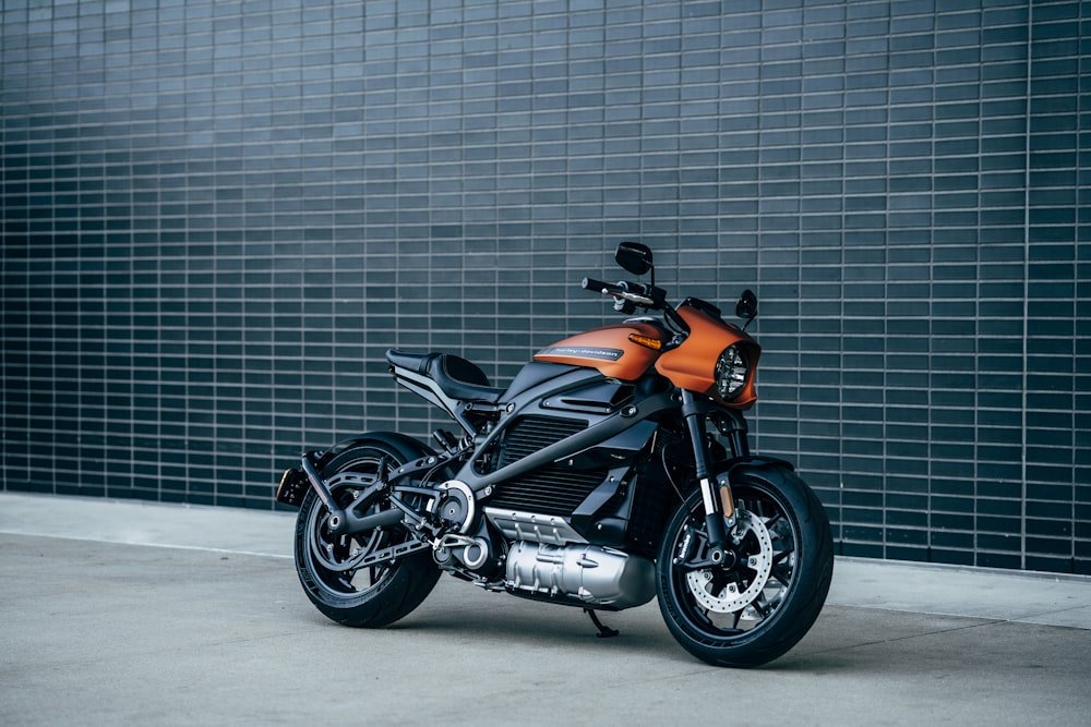 A delivery motorbike parked and ready for the next Choppingz run